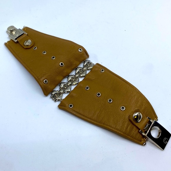 SG Liquid Metal Jewelry - SG LIQUID METAL CHROME LEATHER BRACELET BY SERGIO GUTIERREZ